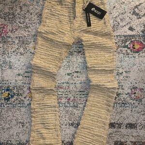 GUAPI Men's Stacked !! Skinny Jeans - Cream/Beige